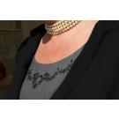 embroidery and beading on Debs 1940 dress